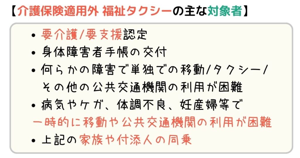 福祉タクシーを利用できる人